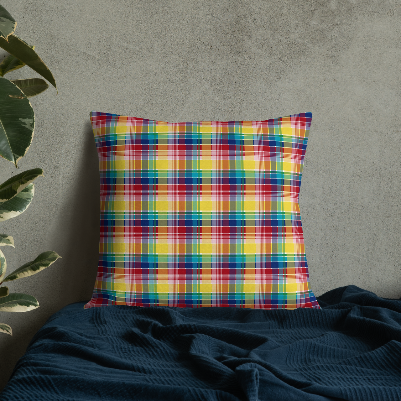 Virgin Islands Madras Throw Premium Pillow