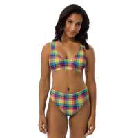 Thumbnail for Virgin Islands Madras Recycled high-waisted bikini