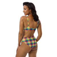 Thumbnail for Virgin Islands Madras Recycled high-waisted bikini