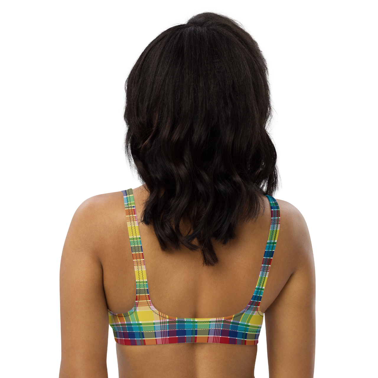 Virgin Islands Madras Recycled padded bikini top