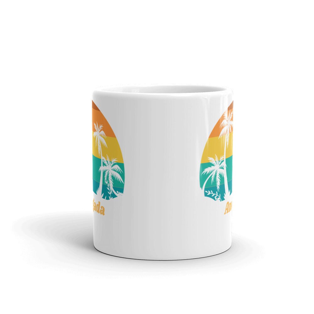 Anegada BVI Vintage White Glossy Mug