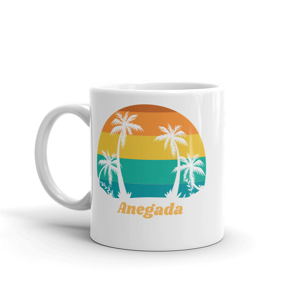 Anegada BVI Vintage White Glossy Mug