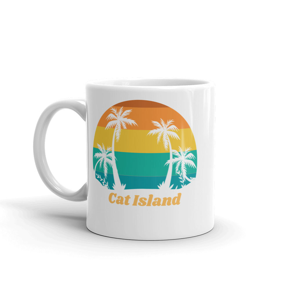 Cat Island White Glossy Mug