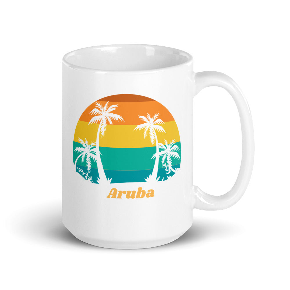 Aruba Vintage White Glossy Mug