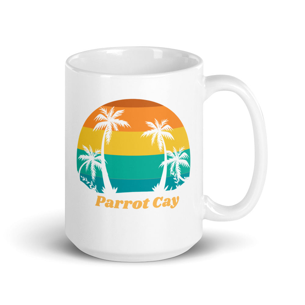 Parrot Cay White Glossy Mug